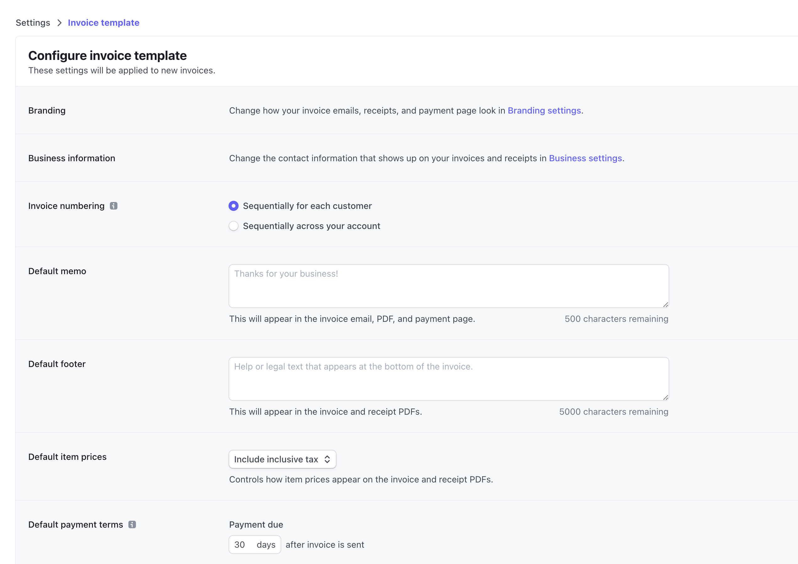 Stripe Invoice Template